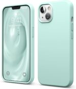 elago Compatible with iPhone 13 Case, Liquid Silicone Case, Full Body Screen Camera Protective Cover, Shockproof, Slim Phone Case, Anti-Scratch Soft Microfiber Lining, 6.1 inch (Aqua Sky)