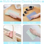 ⁦Goodern 20 Sheets Disposable Cleaning Cloths Cleaning Towels Microfiber Towel,Reusable Dish Cloths with Dispenser Box,Lazy Rags Car Wipes,Multi-Purpose Cleaning Cloths for Home Kitchen Hospital-Green⁩ - الصورة ⁦3⁩