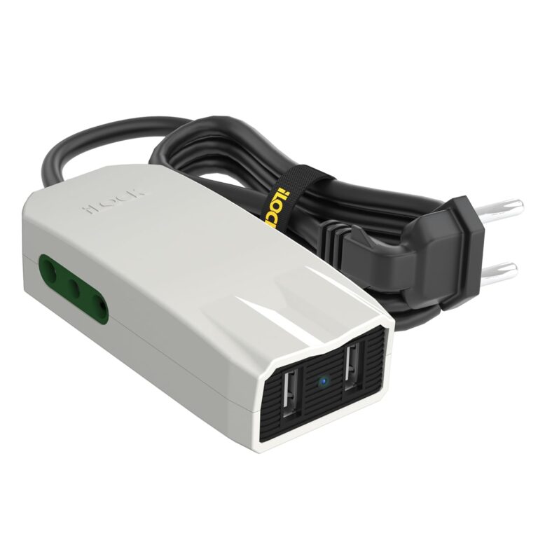 شاحن من آي لوك بتقنية USB Type-A، متوافق مع الهواتف الخلوية، بأربعة منافذ