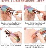⁦نظام إزالة شعر الوجه، أداة 2 في 1 لإزالة شعر الوجه وتحديد الحواجب دون ألم مع ضوء ليد مدمج للدقة مناسب للنساء كثيرات التنقل⁩ - الصورة ⁦3⁩