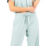 طقم بيجامة قطن كلاسيكية للنساء من زيكوتكس، توب نصف كم بأزرار وبناطيل بطول كامل، ملابس نوم صيفية ناعمة ومريحة