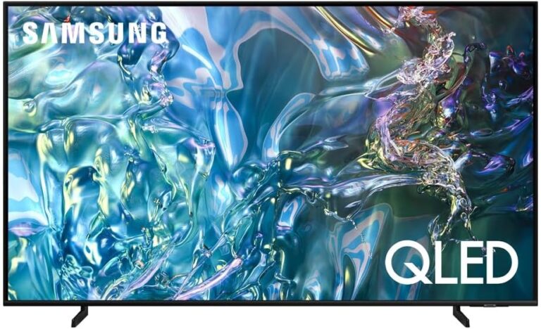 شاشة تلفزيون سمارت QLED ‏75 بوصة من سامسونج، معالج نيورال كوانتوم بتقنية المدى الديناميكي العالي HDR بدقة لايت 4 كيه - موديل QA75Q60DAUXEG [‏2024]، أسود