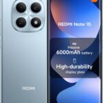 XIAOMI Redmi Note 15 Smartphone (8+256 GB) – 6000 mAh battery, water-resistant, 108 MP camera, 6.77" FHD+ display, Glacier Blue,18 Months Local Warranty