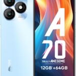 itel A70 | 12GB RAM + 64GB ROM| 13MP Dual Rear Camera & 8MP Front Camera | 5000mAh Battery with Type-C Charging | Dynamic Bar | Side Fingerprint Sensor | Octa-Core Processor | Azure Blue