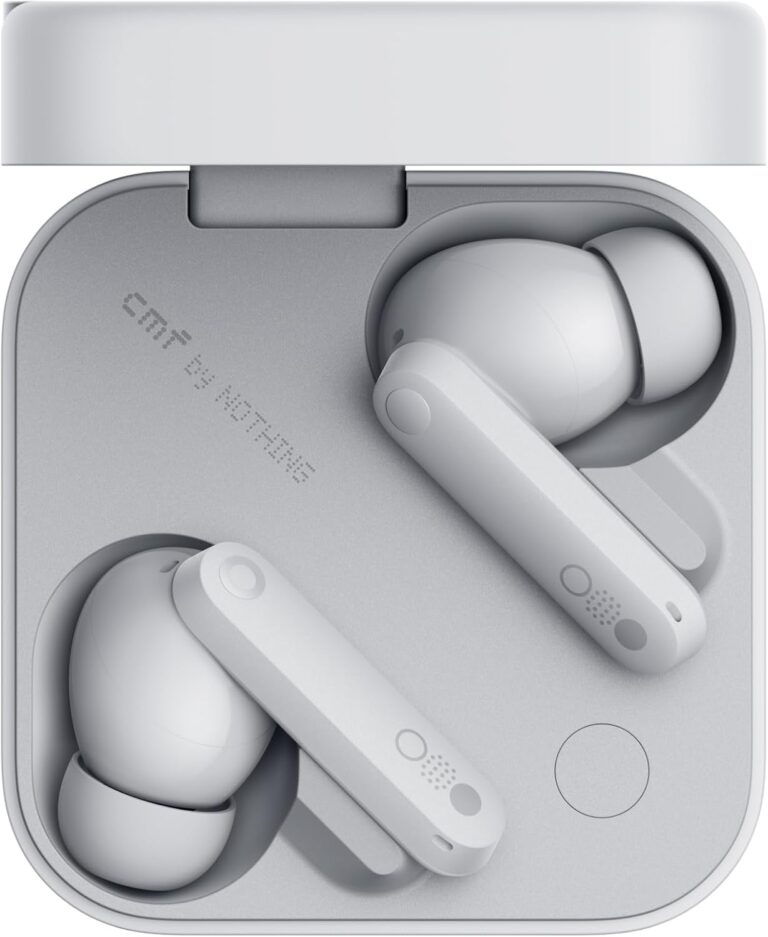 CMF by Nothing Buds Pro 2 Wireless Earbuds with Hi-Fi Sound, 50 dB Active Noise Cancellation, 6 HD Microphones, Space Audio Effect, 2025 - Light Grey