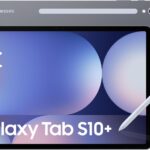 تاب سامسونج جالاكسي S10 بلس شاشة 12.4 بوصة اموليد مضادة للانعكاس بنظام أندرويد يدعم شبكة الجيل الخامس 5G ذاكرة رام بسعة 12GB ومساحة تخزين 256GB تصميم متين مع قلم S الذكي من سامسونج، لون رمادي مونستون