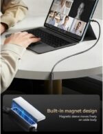 ⁦كابل شحن سريع ونقل بيانات من سلسلة اس ايه 50 انليميتد 30 وات USB نوع C الى لايتنينج بي دي، مضفر بالنايلون المتين، مزامنة عالية السرعة من جوي رووم، بطول 1.2 م، أسود⁩ - الصورة ⁦5⁩