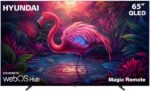 ⁦تلفزيون ذكي L65HYNDA750 بدون إطار بشاشة QLED 65 بوصة بدقة الترا اتش دي 4K بنظام ويب او اس مع جهاز استقبال مدمج من هيونداي، أسود⁩ - الصورة ⁦2⁩