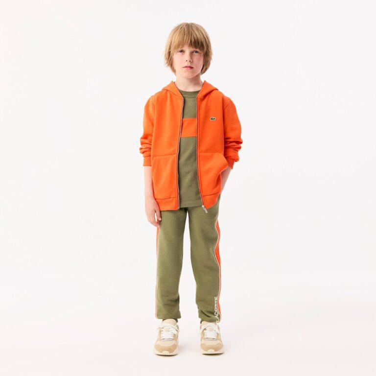 Lacoste Unisex Kids Contrast Stripe Logo T-shirt Modern