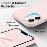 ⁦AOTESIER Compatible with iPhone 12 Phone Case and iPhone 12 Pro Case 6.1 inch,Silky Touch Premium Soft Liquid Silicone Rubber Anti-Fingerprint Full-Body Protective Flexible Bumper Case (Chalk Pink)⁩ - الصورة ⁦4⁩