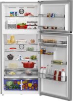 ⁦Hitachi 2-Door Refrigerator, 650 Liters (Net 630 Liters), No Frost, Digital Touch Screen, With Dispenser, Stainless Steel, Inverter, Blue Light⁩ - الصورة ⁦3⁩