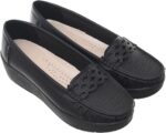 99.99 Women's Leather Shoes with Chunky Block Heel and Embroidered Front (Havan, 38)