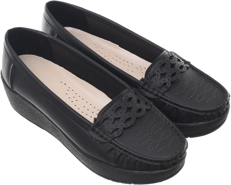 99.99 Women's Leather Shoes with Chunky Block Heel and Embroidered Front (Havan, 38)