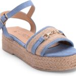Sandal Flat Burlap and Suede K-16