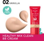 ⁦كريم أساس BB هيلثي ميكس بتركيبة كريمية بتغطية وترطيب طوال اليوم غني بفيتامينات سي واي وبي 5 بتركيبة طبيعية ونباتية من بورجوا، لون فانيليا 02، حجم 30 مل⁩ - الصورة ⁦3⁩