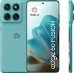 ⁦Motorola Edge 60 Fusion Smartphone (6.67" Super HD Display, 50MP Camera with Moto AI 12/256GB, Android 15) Pantone Amazonite (Blue)⁩ - الصورة ⁦2⁩