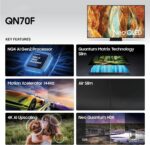 ⁦تلفزيون ذكي بتقنية QLED من فئة Neo QLED QN70F بدقة 4K بحجم 55 بوصة (موديل 2026) معالج NQ4 AI Gen2 تقنية Matrix Slim وMotion Xcelerator بتردد 144 هرتز مع ريموت كنترول يعمل بالخلايا الشمسية و USB Type-C⁩ - الصورة ⁦4⁩