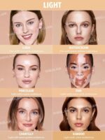 ⁦كريم أساس سكينفينيت مرطب خافي لعيوب البشرة، كريم أساس سائل طبيعي ناعم لتغطية المسام وجعلها غير مرئية، قوام خفيف الوزن وغير دهني من شيجلام، لينين⁩ - الصورة ⁦4⁩