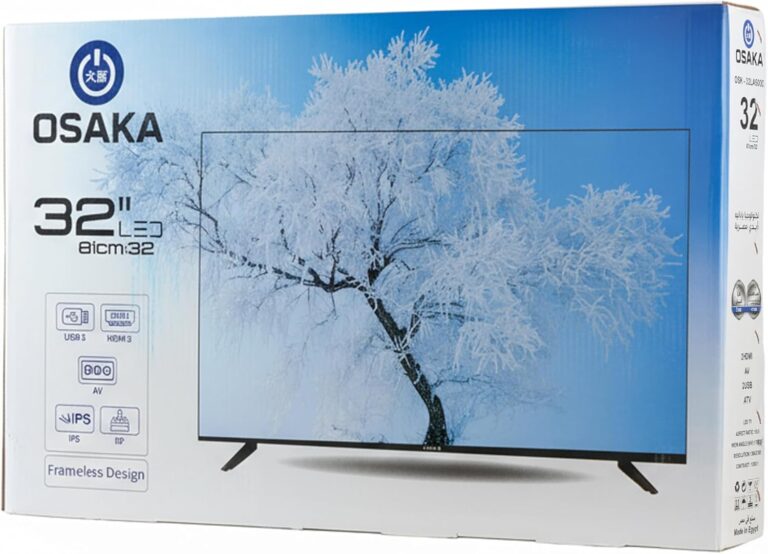 O SAKA شاشة تلفزيون LED، 32 بوصة، تصميم انيق، IPS، منافذ USB وHDMI، 81 سم