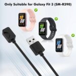 ⁦شاحن متوافق مع سامسونج جالاكسي فيت 3 من موكو، شاحن مغناطيسي مع كابل شحن USB بطول 1 متر، أسود⁩ - الصورة ⁦2⁩