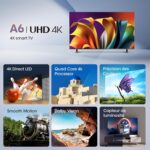 ⁦تلفزيون 75A6N ذكي 75 بوصة 4K UHD فيدا بتقنية دولبي فيجن HDR10 بلس، بالذكاء الاصطناعي 4K ووضع اللعب بلس وتقنية دي تي اس فيرشوال اكس من هايسينس، لون أسود⁩ - الصورة ⁦3⁩