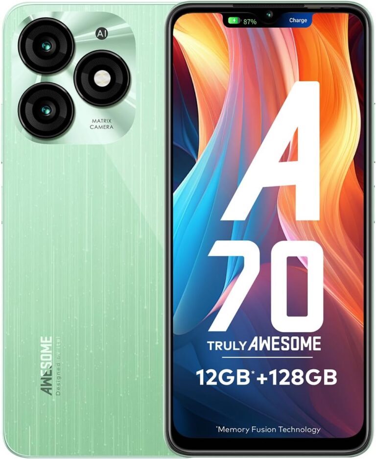 Itel A70 | 12GB (4+8) RAM + 128GB ROM| 13MP Dual Rear Camera & 8MP Front Camera | 5000mAh Battery with Type-C Charging | Dynamic Bar | Side Fingerprint Sensor | Octa-Core Processor | Field Green