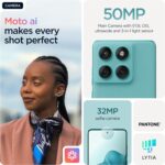 ⁦Motorola Edge 60 Fusion Smartphone (6.67" Super HD Display, 50MP Camera with Moto AI 12/256GB, Android 15) Pantone Amazonite (Blue)⁩ - الصورة ⁦10⁩