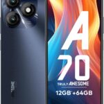 itel A70 | 12GB RAM + 64GB ROM| 13MP Dual Rear Camera & 8MP Front Camera | 5000mAh Battery with Type-C Charging | Dynamic Bar | Side Fingerprint Sensor | Octa-Core Processor | Starlish Black