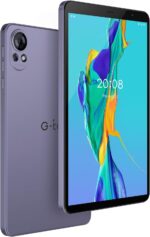 تابلت واي فاي شبكة جيل خامس 5G، ذاكرة رام: 4+4GB، ذاكرة ROM: 64 GB، شاشة IPS LCD 8 بوصة 800×1280، بطارية 5000 mAh بنظام أندرويد 14 وكاميرا أمامية 2MP وخلفية 5MP مع جراب سيليكون من جي-تاب، أرجواني