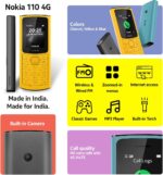 ⁦Nokia 110 4G with Volte HD Calls, Up to 32GB External Memory, FM Radio (Wired & Wireless Dual Mode), Games, Torch | Charcoal (Nokia 110 DS-4G)⁩ - الصورة ⁦2⁩