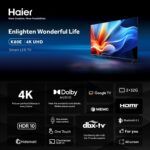 ⁦تلفزيون من هاير بشاشة ٥٥ بوصة، بدقة 4K، موديل H55K80EU، بتقنية كيو إل إي دي⁩ - الصورة ⁦2⁩