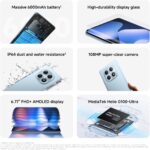 ⁦XIAOMI Redmi Note 15 Smartphone (8+256 GB) – 6000 mAh battery, water-resistant, 108 MP camera, 6.77" FHD+ display, Glacier Blue,18 Months Local Warranty⁩ - الصورة ⁦2⁩