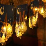 ⁦مصابيح خيالية لرمضان والعيد مصباح زينة رمضان وعيد مبارك بطول 6.5 قدم 10 فوانيس ليد لعيد المسلمين للحفلات والاحتفالات أحمر⁩ - الصورة ⁦5⁩