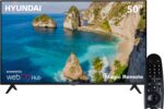 تلفزيون هيونداي سمارت بشاشة LED 50 بوصة بدقة 4K UHD مع ريسيفر مدمج، أسود - L50HYNDA650