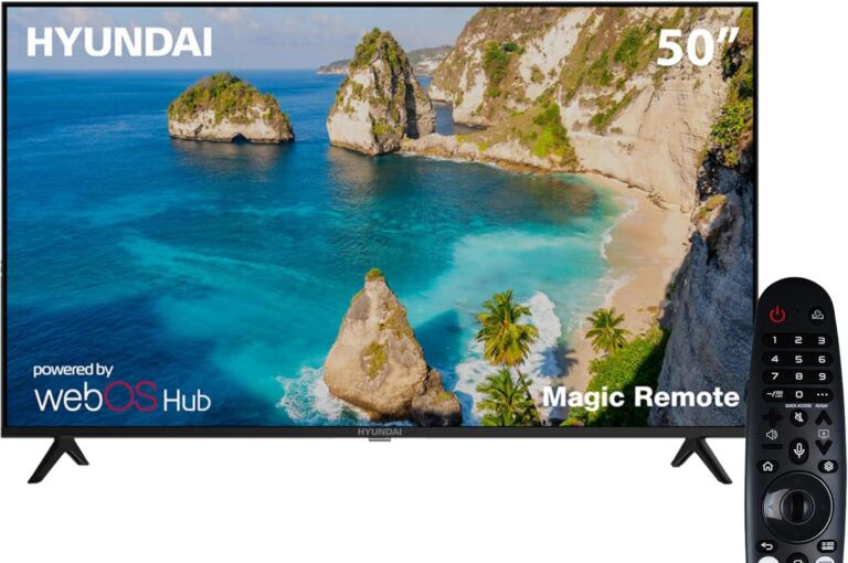 تلفزيون هيونداي سمارت بشاشة LED 50 بوصة بدقة 4K UHD مع ريسيفر مدمج، أسود - L50HYNDA650