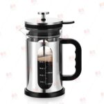 Extra-Large Heavy-Duty French Press Coffee Maker – 900ml Capacity, Borosilicate Glass Beaker, Double Scale Lines, Stainless Steel Frame, 4-Level Filtration (900ml)