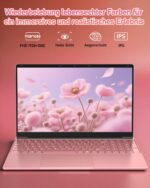 ⁦لاب توب 15.6 بوصة دقة FHD 1080 بمعالج سيليرون N5095 رباعي النواة 2.9GHz وذاكرة رام 16GB DDR4 و1TB SSD، بطارية 44w، واي فاي 2.4/5G، بلوتوث 4.2، لوحة مفاتيح بإضاءة (دعم اللغة العربية غير مؤكد)، وردي⁩ - الصورة ⁦3⁩