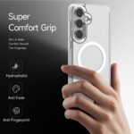 ⁦دلـع موبايلك جراب شفاف لموبايل سامسونج جالاكسي S25 FE شبكة الجيل الخامس 5G [متوافق مع ماج سيف] [مغناطيس قوي] غطاء جوال مغناطيسي رفيع ممتص للصدمات خفيف الوزن ومتين لتعزيز الحماية والأناقة⁩ - الصورة ⁦5⁩