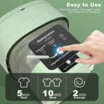 ⁦Mini Portable Washing Machine, 9L, 3 Modes, Blue Light, Ideal for Underwear, Socks, Baby Clothes. Foldable for Space-Saving, Perfect for Apartments, Hotels, Camping & Travel (Green)⁩ - الصورة ⁦3⁩