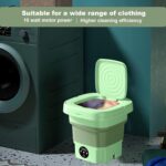 ⁦Folding Washing Machine Mini Automatic Clothes Washing Machine Portable Lightweight Underwear Washer for Travel Camping Apartment Laundry (Green)⁩ - الصورة ⁦4⁩