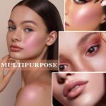 ⁦قلم بلشر كريمي متعدد الاستخدامات للخدود والشفاه والعينين، مكياج مرطب صلب بلمسة نهائية غير لامعة طبيعية مقاومة للماء وتدوم طويلا، 02 باينتد بيوني⁩ - الصورة ⁦2⁩