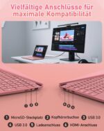 ⁦لاب توب 15.6 بوصة دقة FHD 1080 بمعالج سيليرون N5095 رباعي النواة 2.9GHz وذاكرة رام 16GB DDR4 و1TB SSD، بطارية 44w، واي فاي 2.4/5G، بلوتوث 4.2، لوحة مفاتيح بإضاءة (دعم اللغة العربية غير مؤكد)، وردي⁩ - الصورة ⁦6⁩