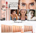 ⁦قلم حواجب من 4 رؤوس مايكروبلايد، قلم حواجب مقاوم للتلطخ، قلم حواجب مقاوم للماء، اقلام حواجب طبيعية تدوم طويلًا للنساء (أسود)⁩ - الصورة ⁦5⁩