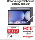 ⁦تابلت سامسونج جالاكسي تاب S10+ بتقنية الذكاء الاصطناعي، تابلت اندرويد ذاكرة رام 12 جيجابايت ذاكرة 512 جيجابايت شاشة أموليد، طلاء مضاد للانعكاس، يتضمن قلم ستايلس شبكة الجيل الخامس، لون رمادي Moonstone⁩ - الصورة ⁦3⁩