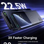 Joyroom JR-QP191 22.5W Power Bank 10000mAh With Digital Display Supports PD3.0,QC3.0, Slim & Lightweight Design - Black |12 Months Warranty