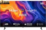 تلفزيون من هاير بشاشة ٥٥ بوصة، بدقة 4K، موديل H55K80EU، بتقنية كيو إل إي دي