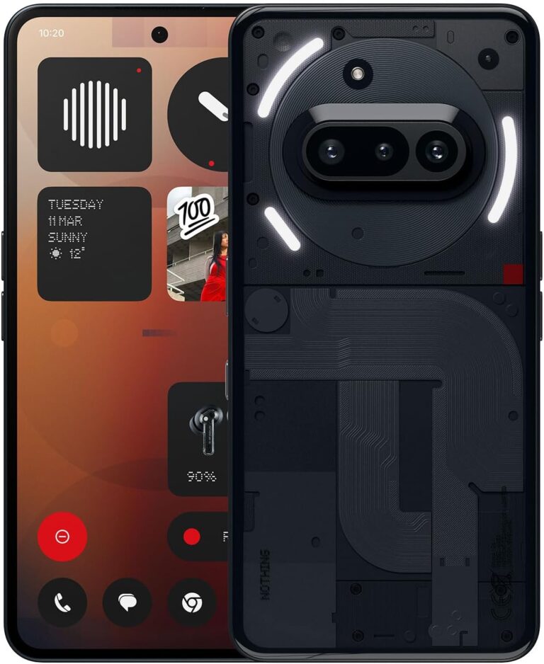 Nothing Phone (3a) 5G Smartphone, 6.77" 120Hz AMOLED Display, 50MP Triple Camera System, Snapdragon 7s Gen3 Processor, Bluetooth 5.4, IP64 Waterproof, 5000mAh,Dual Nano-SIM, Android 15, 8+128GB Black