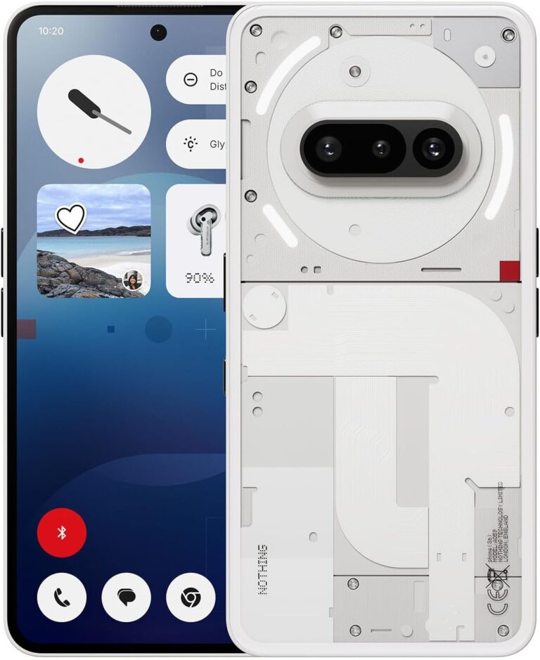 Nothing Phone (3a) 5G Smartphone, 6.77" 120Hz AMOLED Display, 50MP Triple Camera System, Snapdragon 7s Gen3 Processor, Bluetooth 5.4, IP64 Waterproof, 5000mAh,Dual Nano-SIM, Android 15, 12+256GB White