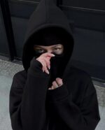 ⁦هودي الشبح القطني بسحاب كامل لتغطية الوجه من ميزة – تصميم سادة، بطانة ناعمة، مقاوم للوبر والانكماش، مثالي للتخفي والطقس البارد، للرجال والنساء⁩ - الصورة ⁦3⁩