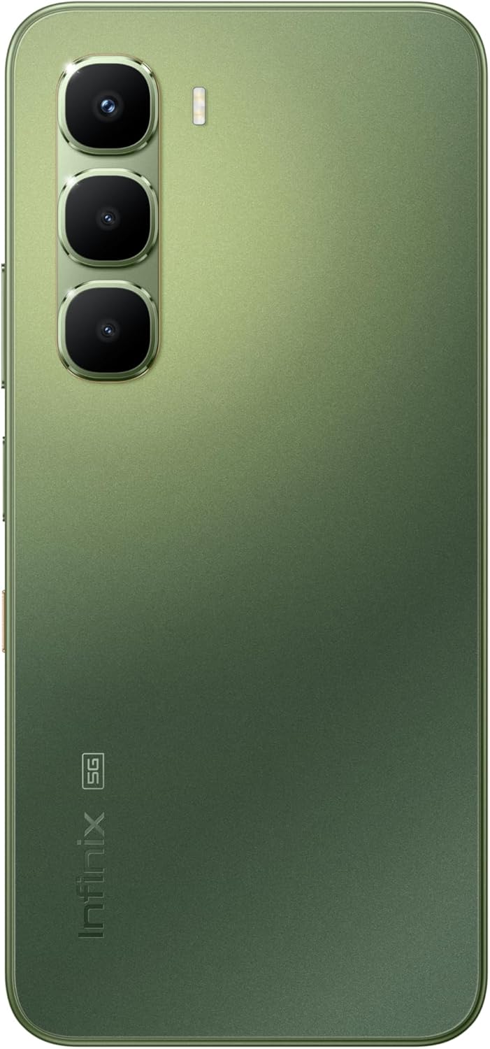 Infinix HOT 60 5G+ Smartphone – 6.7″ HD+ 120 Hz IPS Display • 6+6GB RAM + 128GB Storage • MediaTek Dimensity 7060 • 50MP Camera • 5 200mAh, 18W Battery • Tundra Green • With Charger